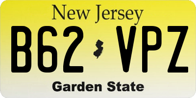 NJ license plate B62VPZ