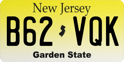 NJ license plate B62VQK