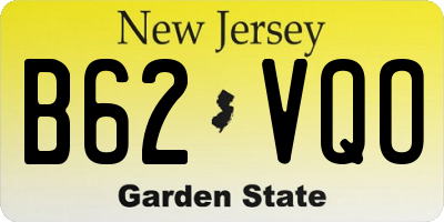 NJ license plate B62VQO