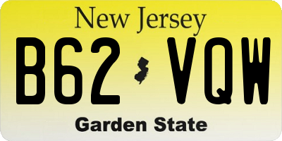 NJ license plate B62VQW