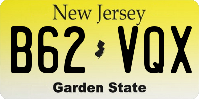 NJ license plate B62VQX