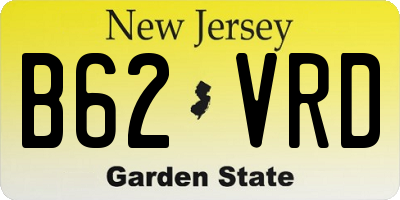 NJ license plate B62VRD