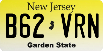 NJ license plate B62VRN