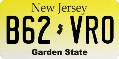NJ license plate B62VRO