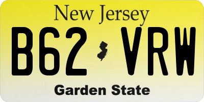 NJ license plate B62VRW