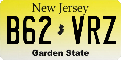 NJ license plate B62VRZ