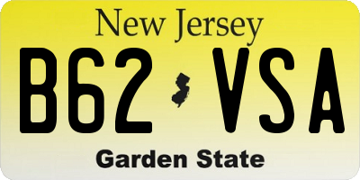 NJ license plate B62VSA