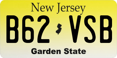 NJ license plate B62VSB