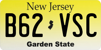 NJ license plate B62VSC