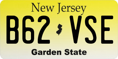 NJ license plate B62VSE
