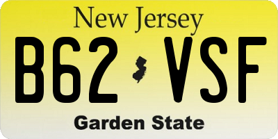NJ license plate B62VSF