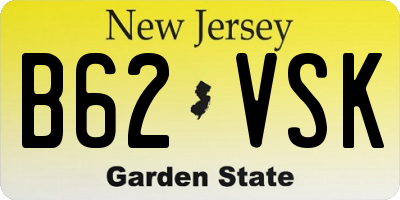NJ license plate B62VSK