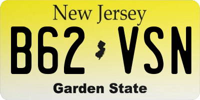 NJ license plate B62VSN