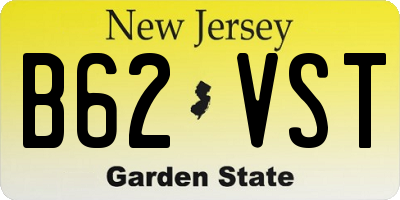 NJ license plate B62VST