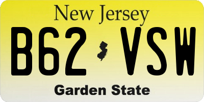 NJ license plate B62VSW