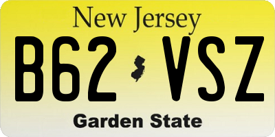 NJ license plate B62VSZ