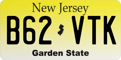 NJ license plate B62VTK