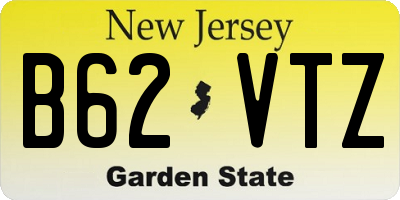 NJ license plate B62VTZ