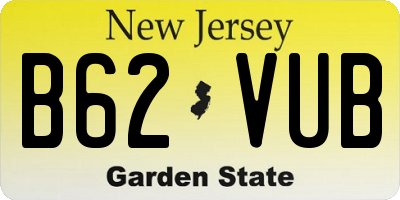 NJ license plate B62VUB