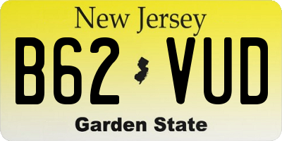 NJ license plate B62VUD