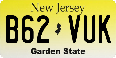 NJ license plate B62VUK