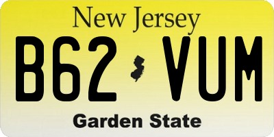NJ license plate B62VUM