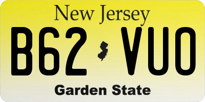 NJ license plate B62VUO