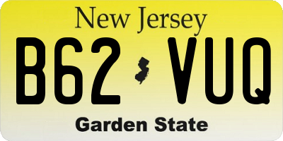 NJ license plate B62VUQ