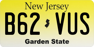 NJ license plate B62VUS