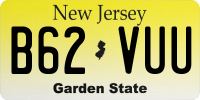 NJ license plate B62VUU
