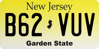 NJ license plate B62VUV