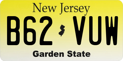 NJ license plate B62VUW