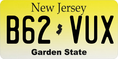 NJ license plate B62VUX