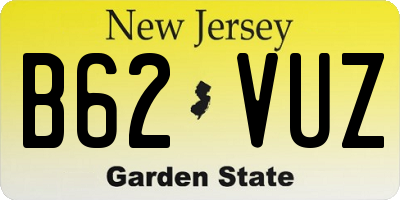 NJ license plate B62VUZ