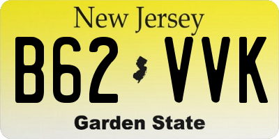 NJ license plate B62VVK