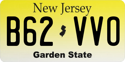 NJ license plate B62VVO