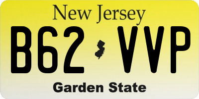NJ license plate B62VVP