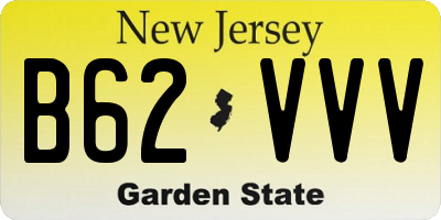 NJ license plate B62VVV