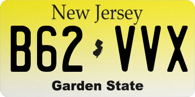 NJ license plate B62VVX