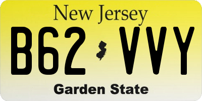 NJ license plate B62VVY
