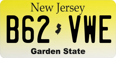 NJ license plate B62VWE