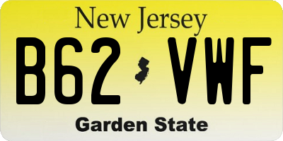 NJ license plate B62VWF