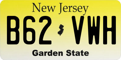 NJ license plate B62VWH