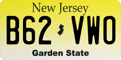 NJ license plate B62VWO