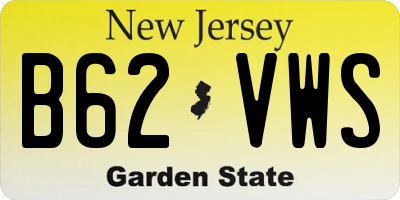 NJ license plate B62VWS