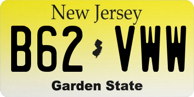 NJ license plate B62VWW