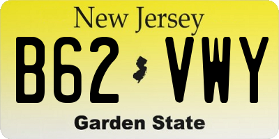 NJ license plate B62VWY