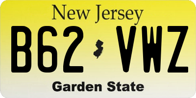 NJ license plate B62VWZ