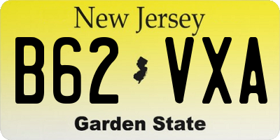 NJ license plate B62VXA