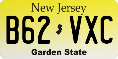 NJ license plate B62VXC